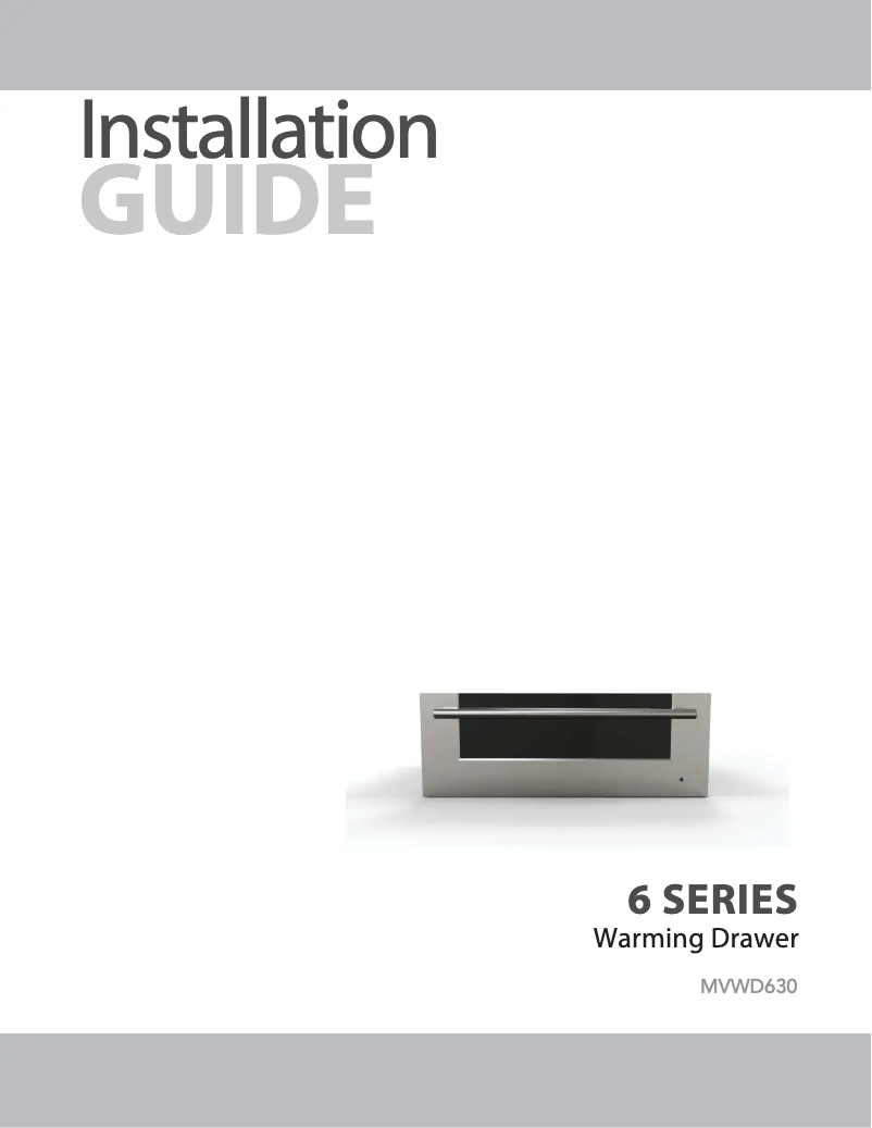 Page 1 de la notice Guide d'installation Viking MVWD630BG