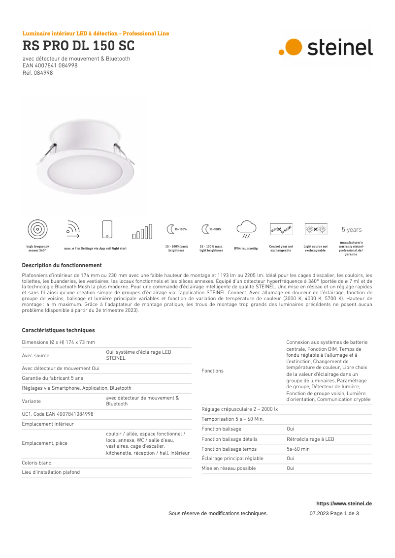 Imagen de la primera página del manual del dispositivo RS PRO DL 150 SC