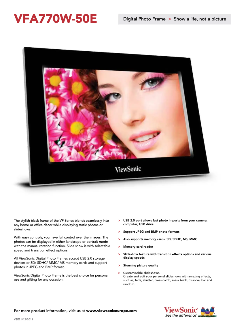 Page 1 de la notice Manuel utilisateur Viewsonic VFA770w-50E