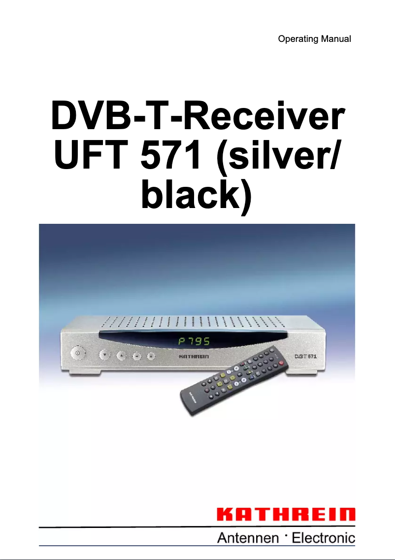 Page 1 of the manual User Manual Kathrein UFT 571