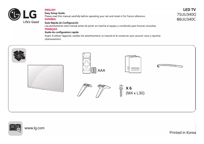 Image de la première page du manuel de l'appareil 86UU340C