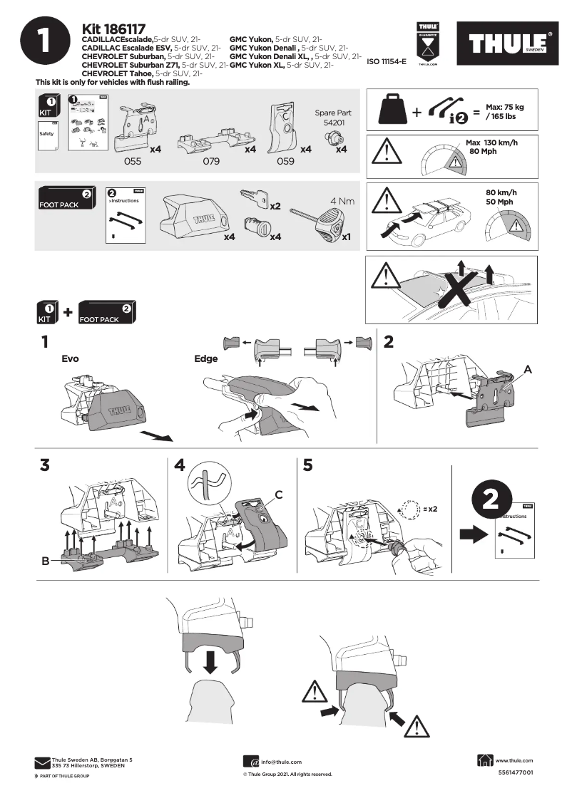 Página 1 del manual Manual de usuario Thule Kit 186117