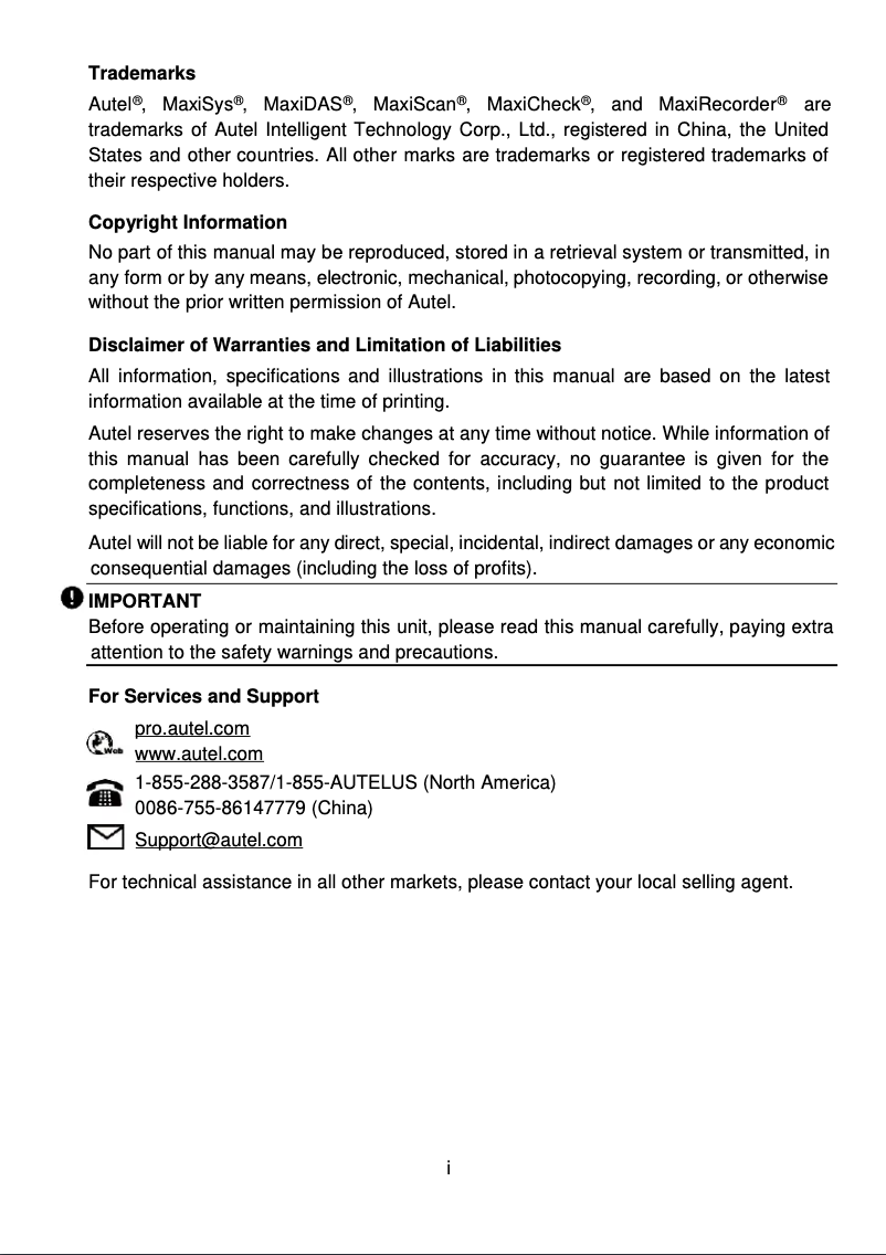 Page 1 de la notice Manuel utilisateur Autel MaxiBAS BT506