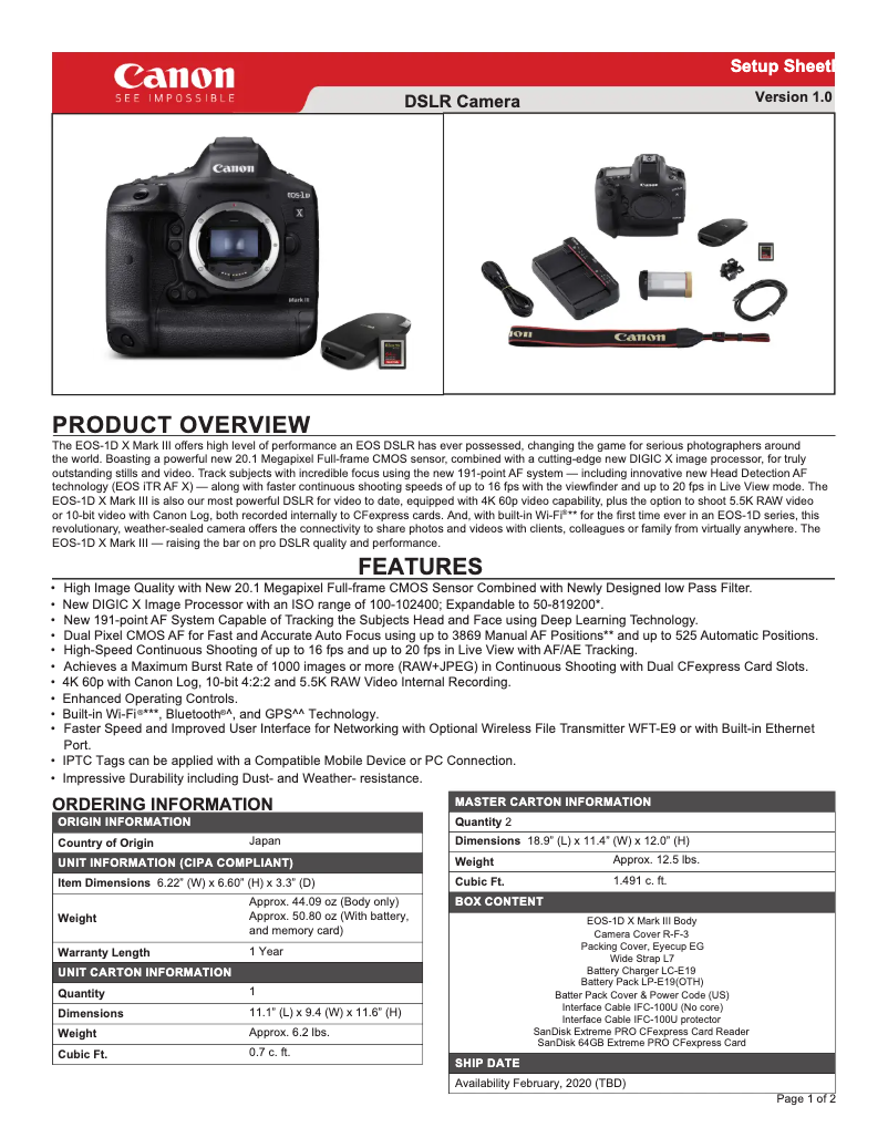 Página 1 del manual Guía de instalación Canon EOS-1D Mark III