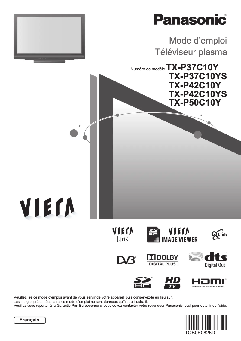 Image de la première page du manuel de l'appareil Viera TX-P37C10Y