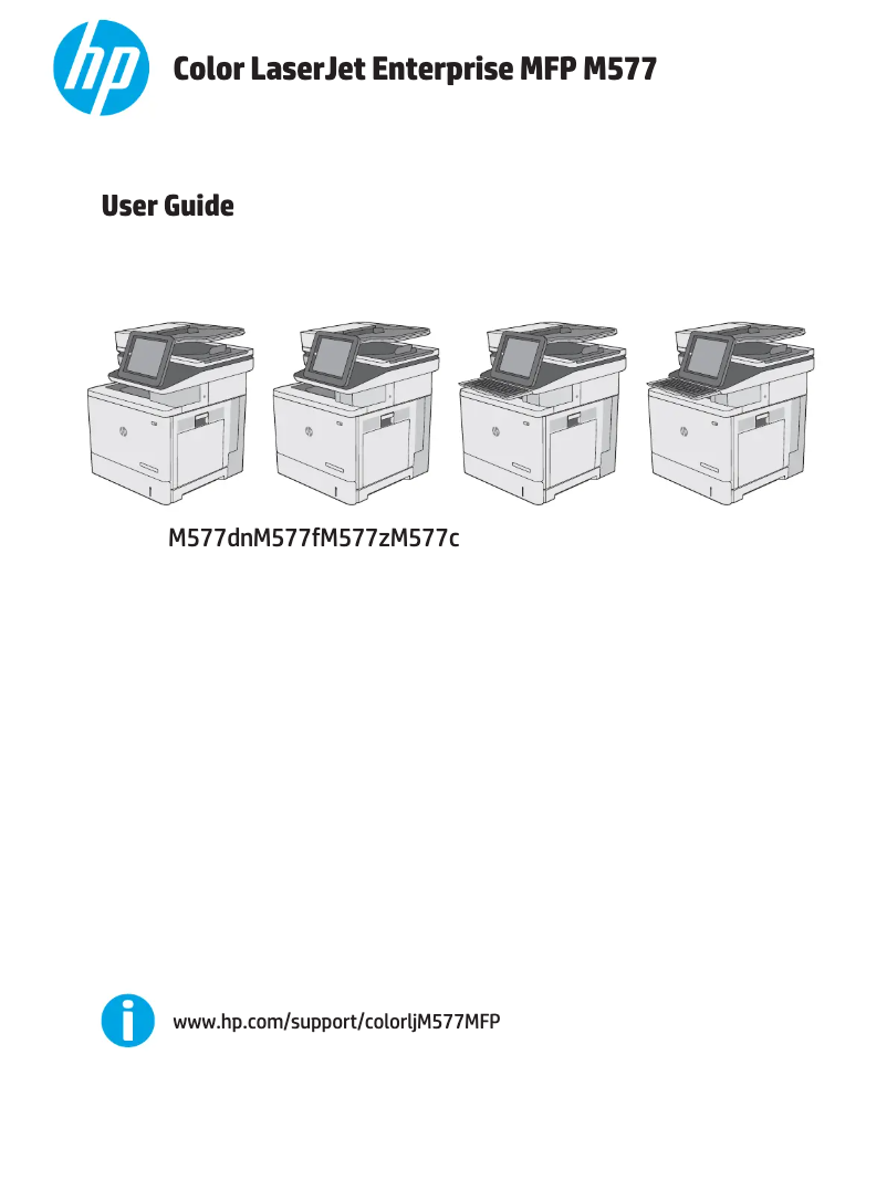 Page 1 de la notice Manuel utilisateur HP LaserJet M577dnm