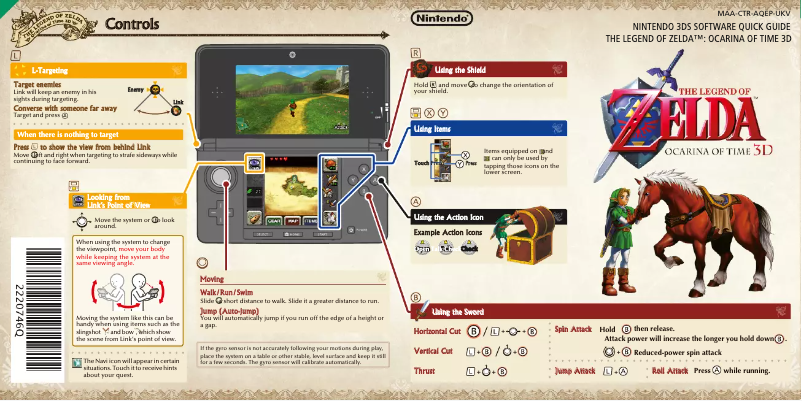 Image de la première page du manuel de l'appareil The Legend of Zelda - Ocarina of Time 3D