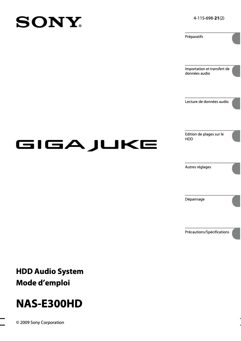 Image de la première page du manuel de l'appareil NAS-E300HD