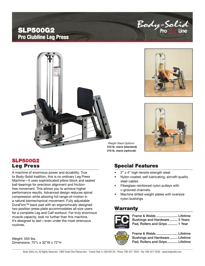 Image de la première page du manuel de l'appareil SLP500G-2