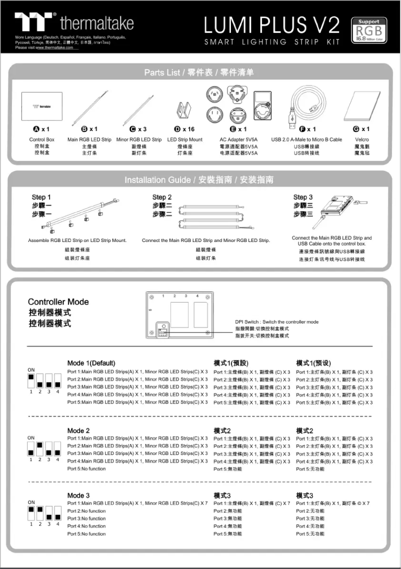 Page n°1 - Manuel utilisateur Thermaltake LUMI PLUS V2