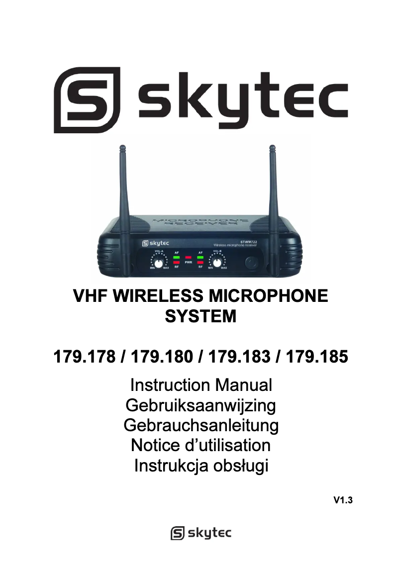 Page n°1 - Manuel utilisateur Skytec STWM711