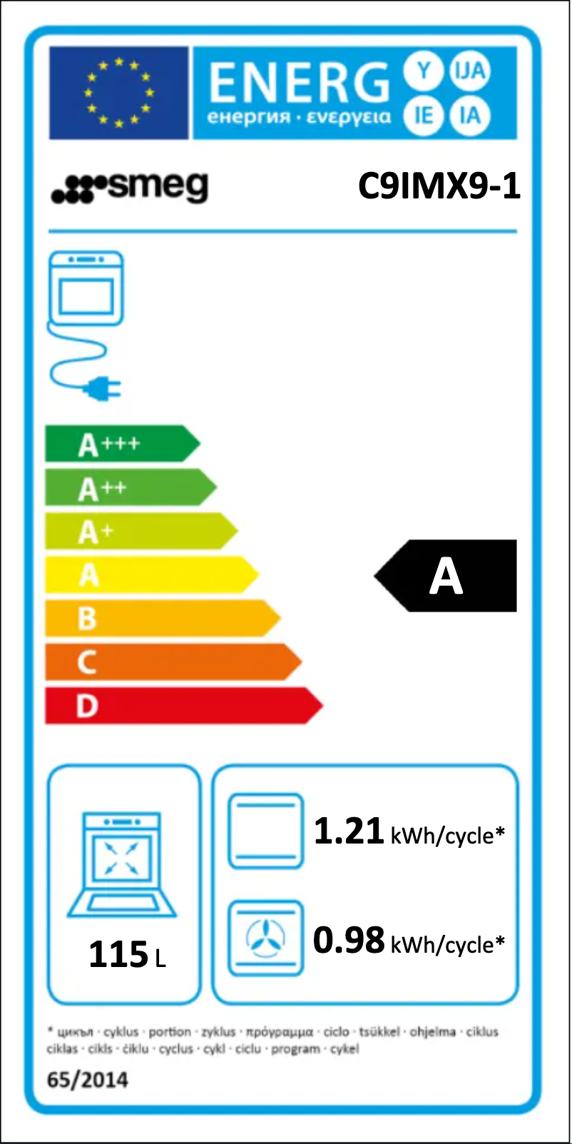 Page n°1 - Label énergétique Smeg C9IMX9-1