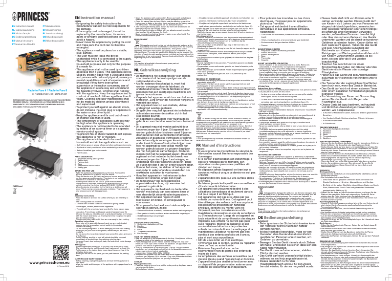 Image de la première page du manuel de l'appareil Raclette Pure 8