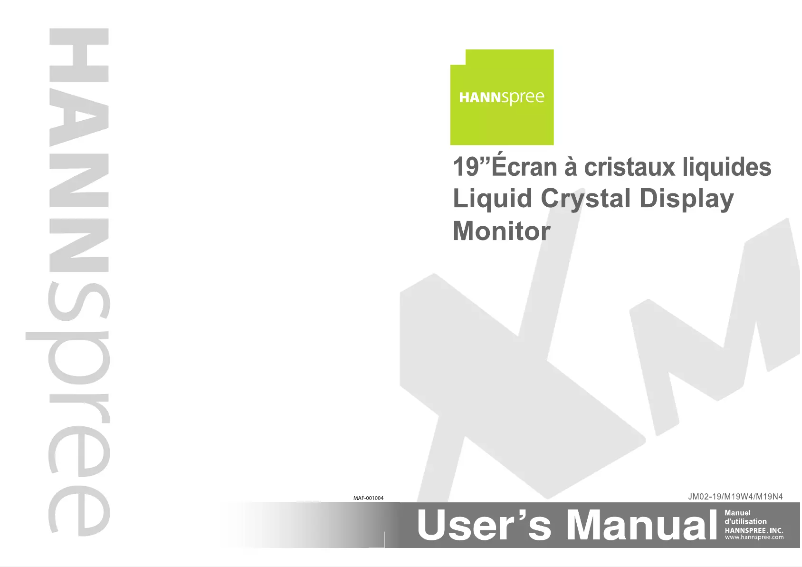 Page 1 de la notice Manuel utilisateur Hanns.G LM03-19E4-200G