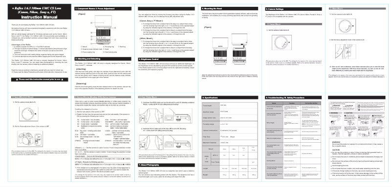 Page n°1 - Manuel utilisateur Rokinon Digital Photo 300M-MFT-S