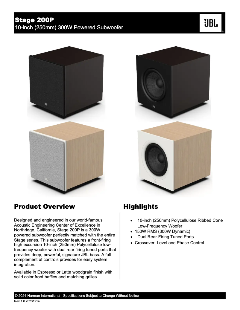 Image de la première page du manuel de l'appareil Stage 200P