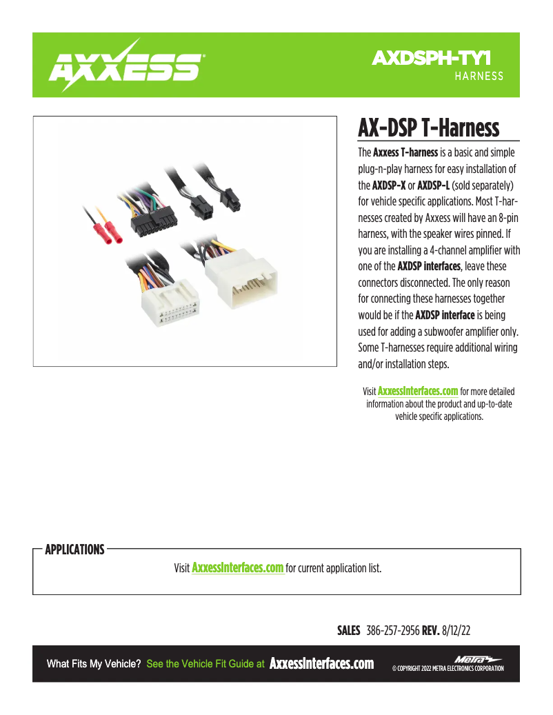 Page 1 de la notice Fiche technique AXESS AXDSPH-TY1