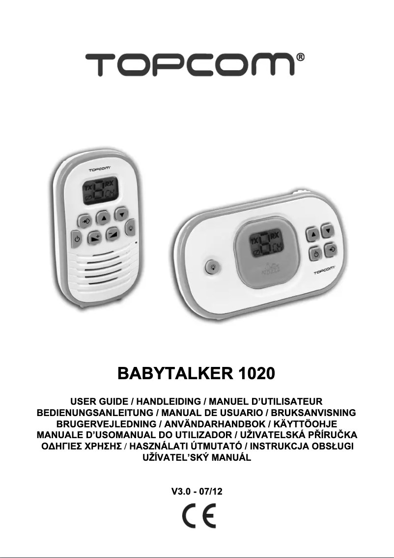 Page 1 de la notice Manuel utilisateur Topcom Babytalker 1020