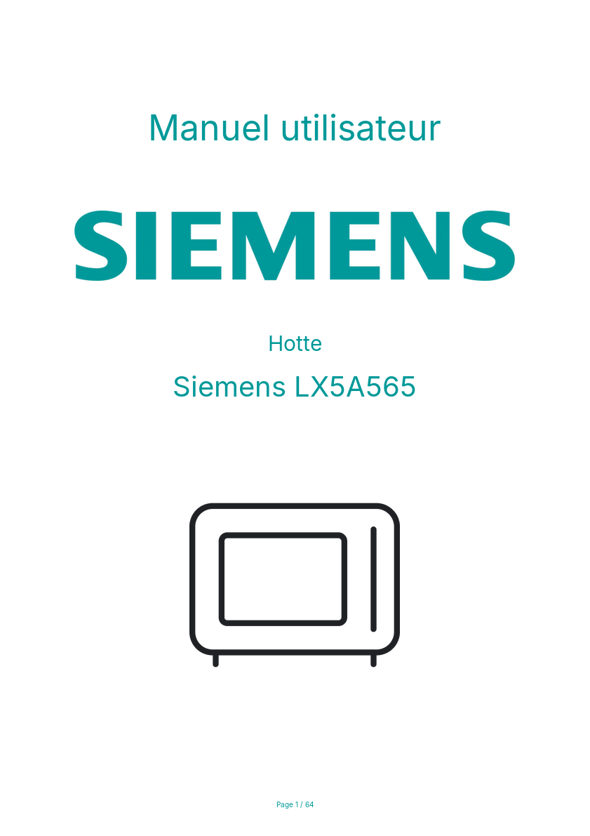Page n°1 - Manuel utilisateur Siemens LX5A565