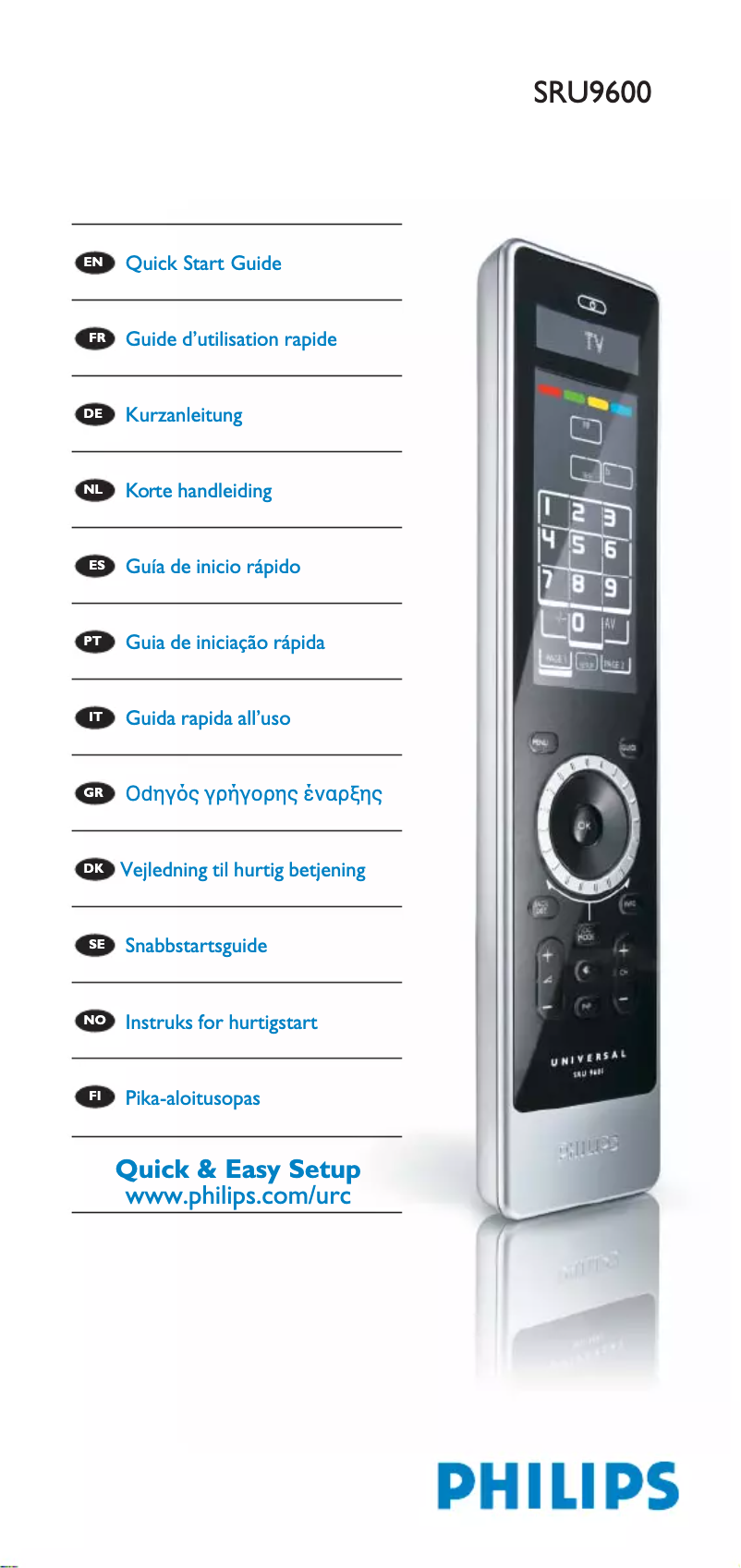 Image de la première page du manuel de l'appareil Prestigo SRU9600