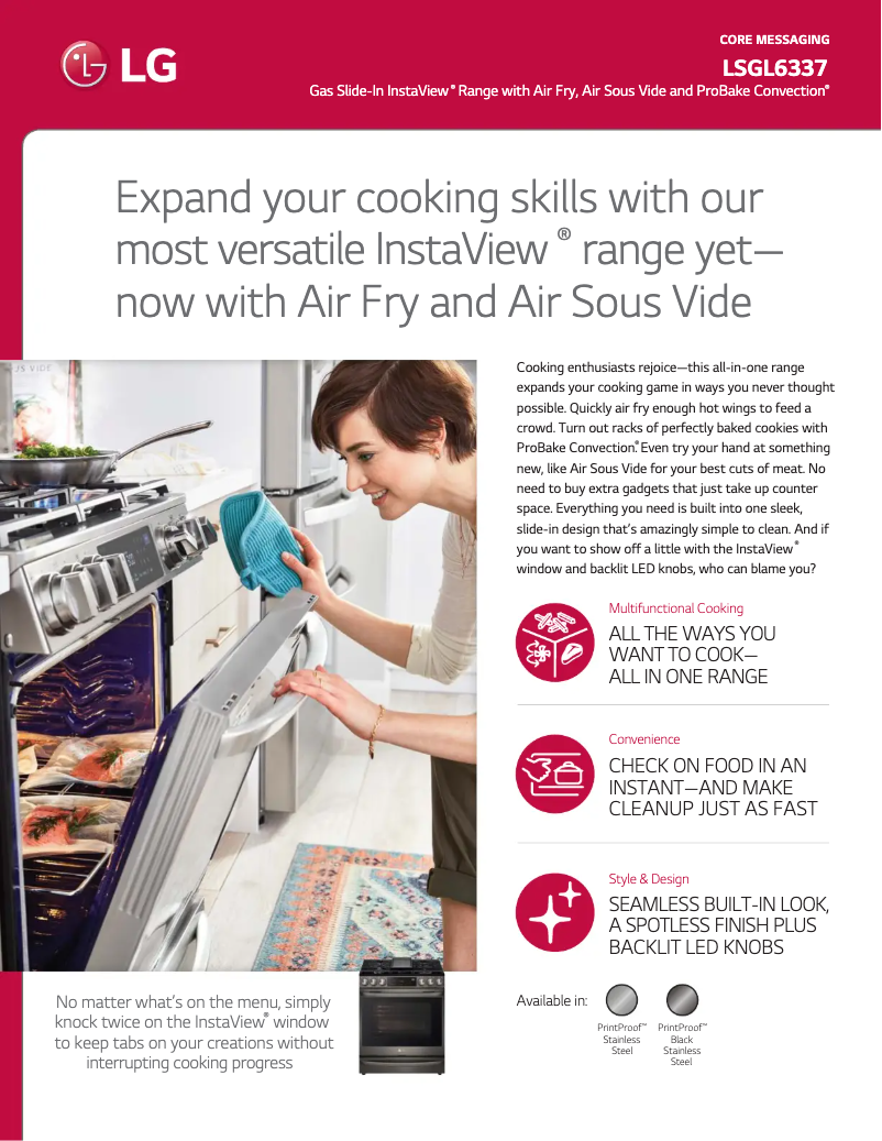 Página 1 del manual Ficha técnica LG LSGL6337F