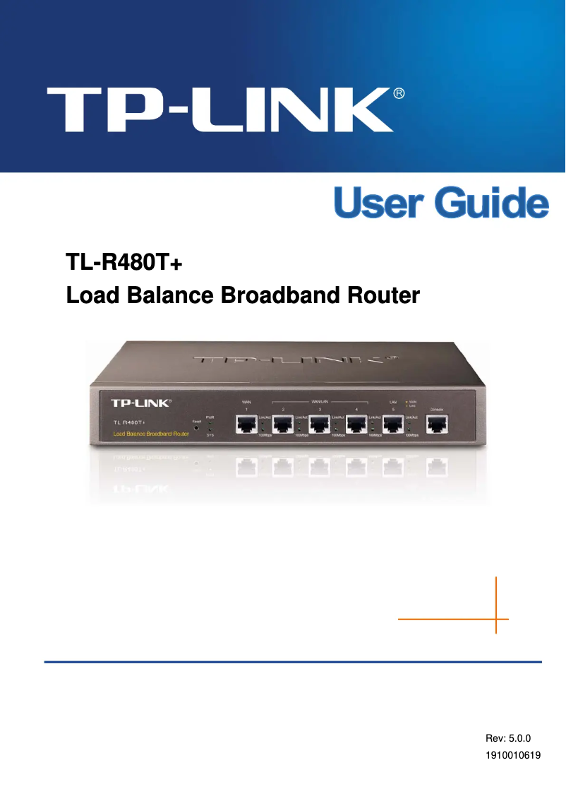 Page 1 de la notice Manuel utilisateur TP-Link SafeStream TL-R480T+