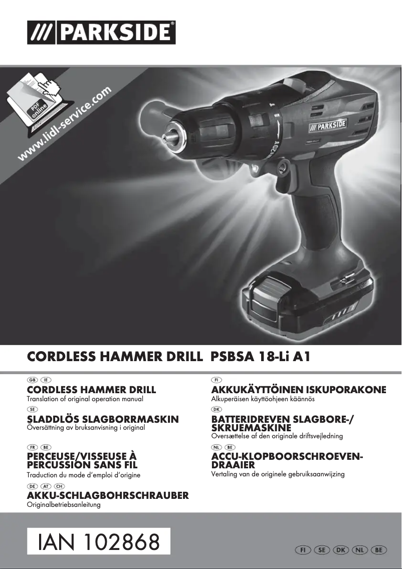 Image de la première page du manuel de l'appareil PSBSA 18-Li A1