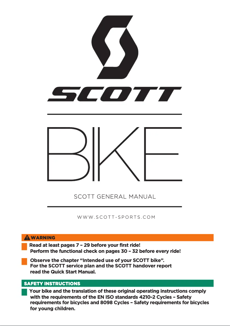 Page 1 de la notice Manuel utilisateur Scott Contessa Scale 920