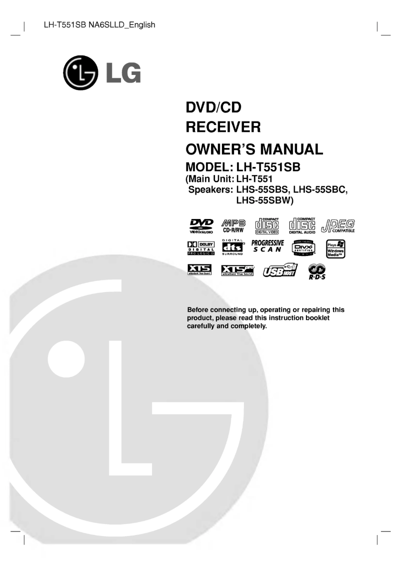 Image de la première page du manuel de l'appareil LH-T553SB