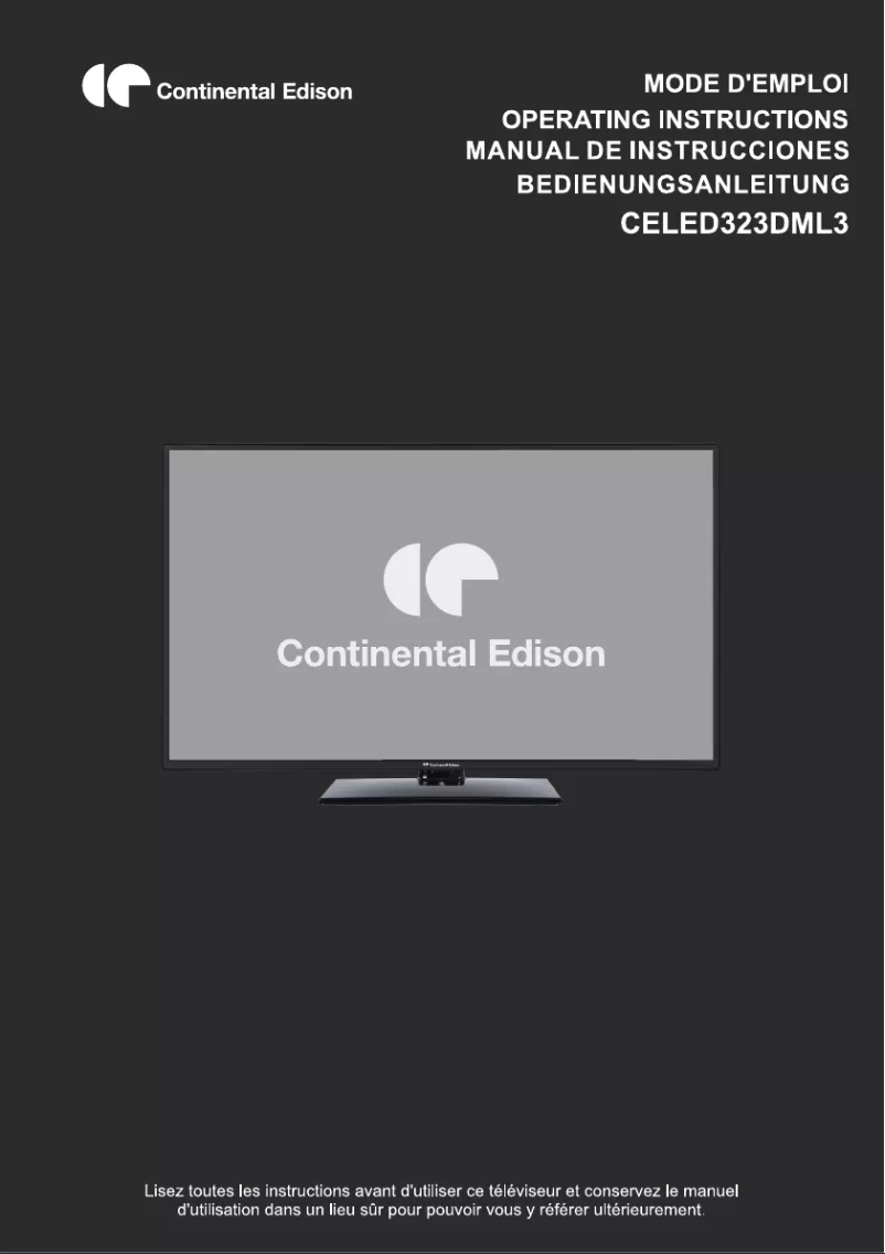 Page 1 de la notice Manuel utilisateur Continental Edison CELED323DML3
