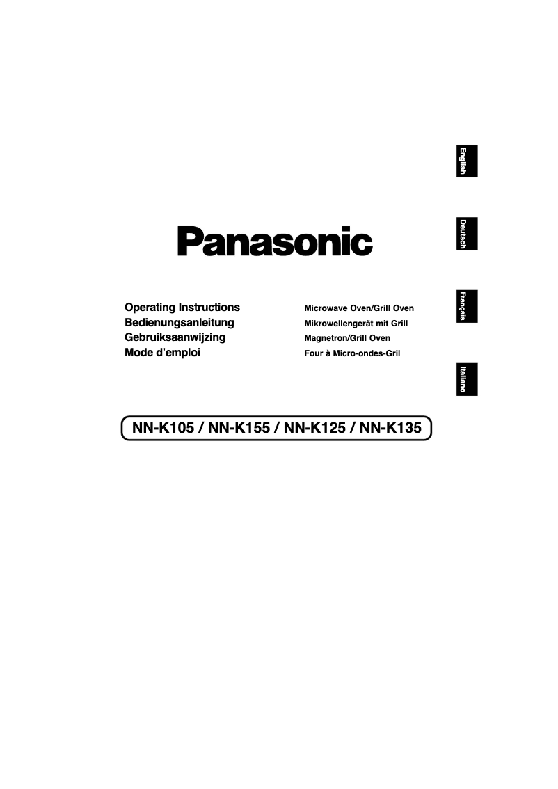 Page 1 de la notice Manuel utilisateur Panasonic NN-K105