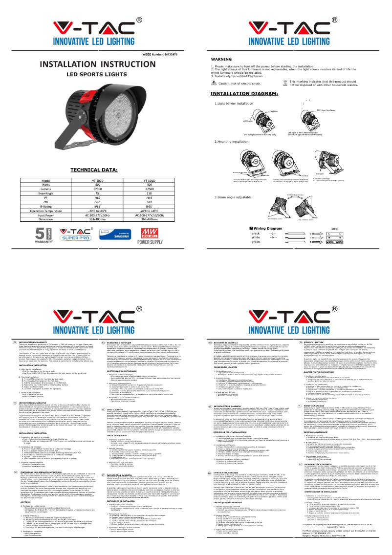 Image de la première page du manuel de l'appareil VT-501D