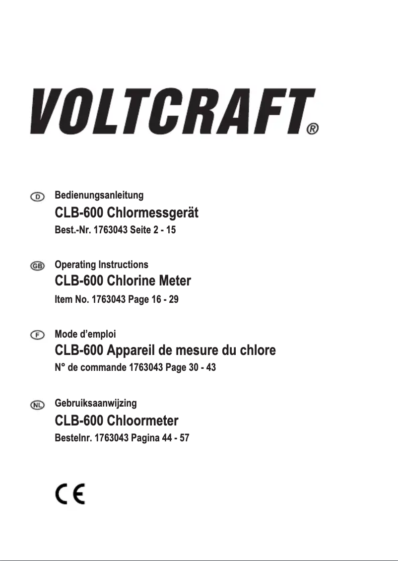 Image de la première page du manuel de l'appareil CLB-600