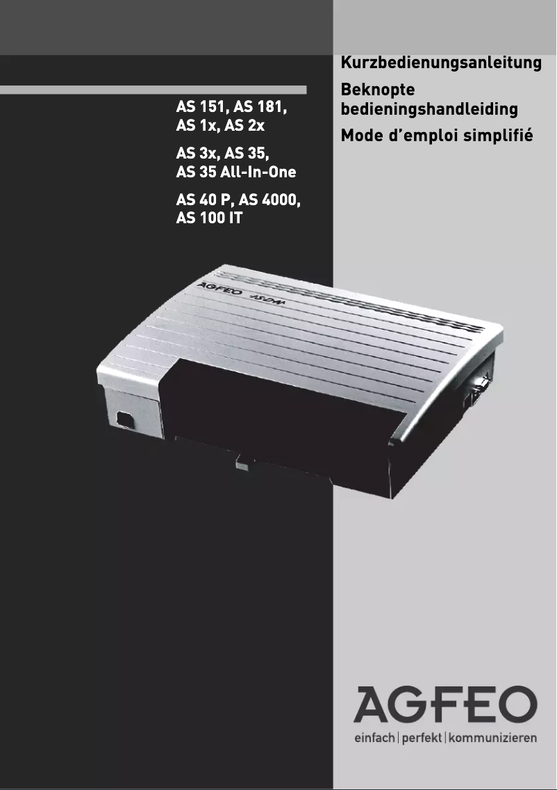 Page 1 de la notice Manuel utilisateur AGFEO AS 181