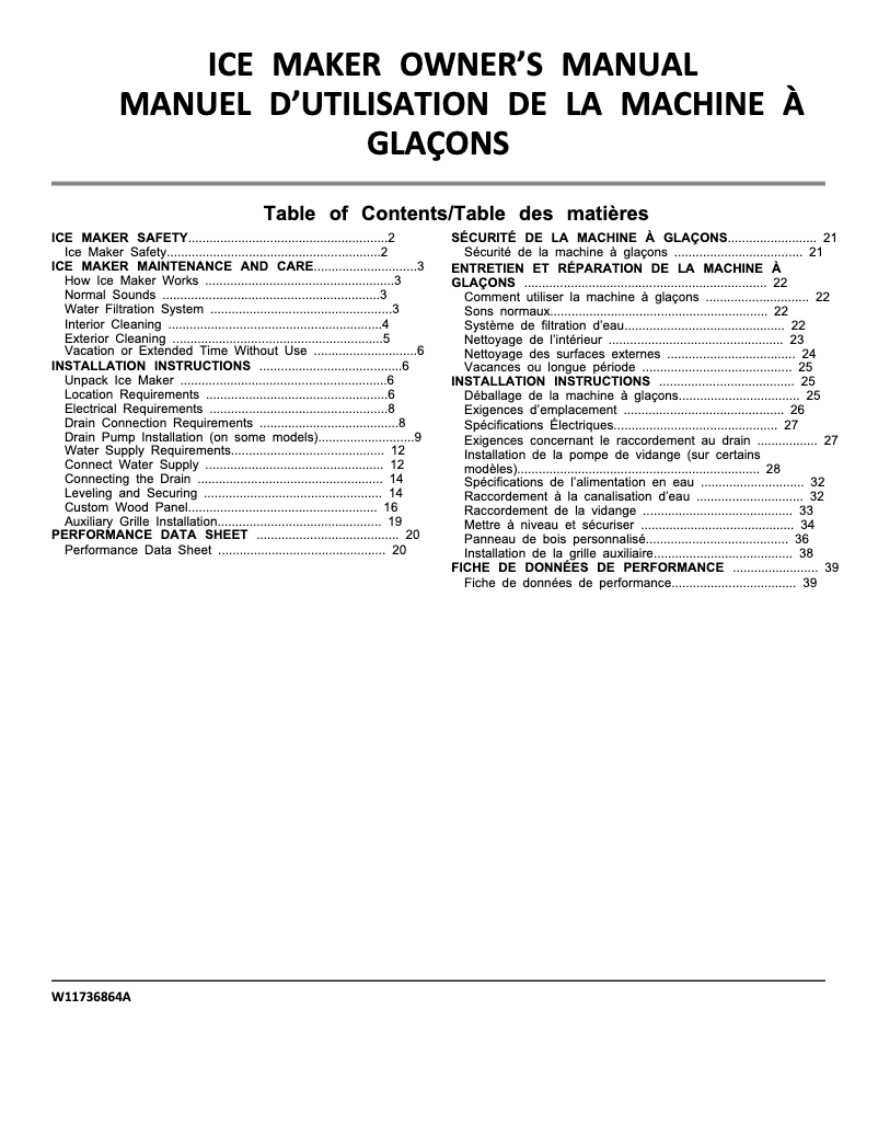 Page 1 de la notice Manuel utilisateur Whirlpool WUI75X15HB