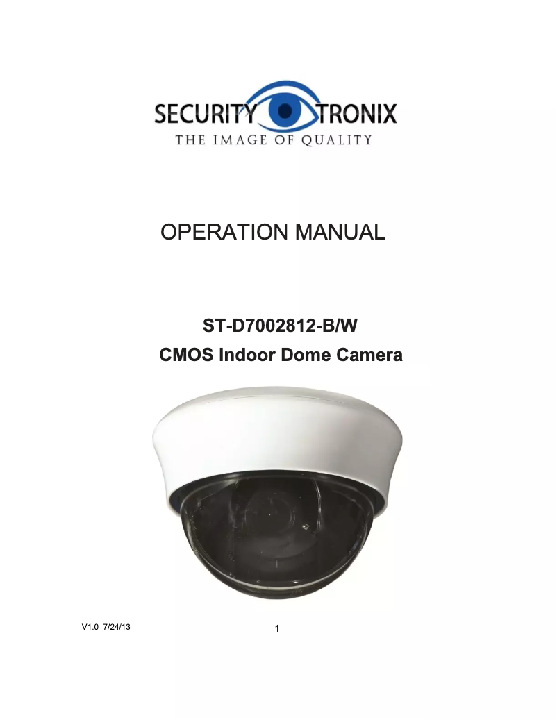Page n°1 - Manuel utilisateur Security Tronix ST-D7002812-W