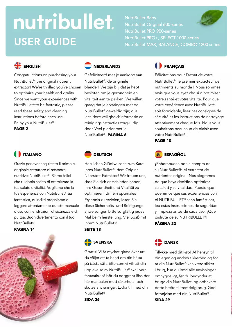 Page 1 de la notice Manuel utilisateur Magic Bullet Combo