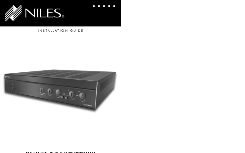 Page 1 de la notice Manuel utilisateur Niles SWA-500M