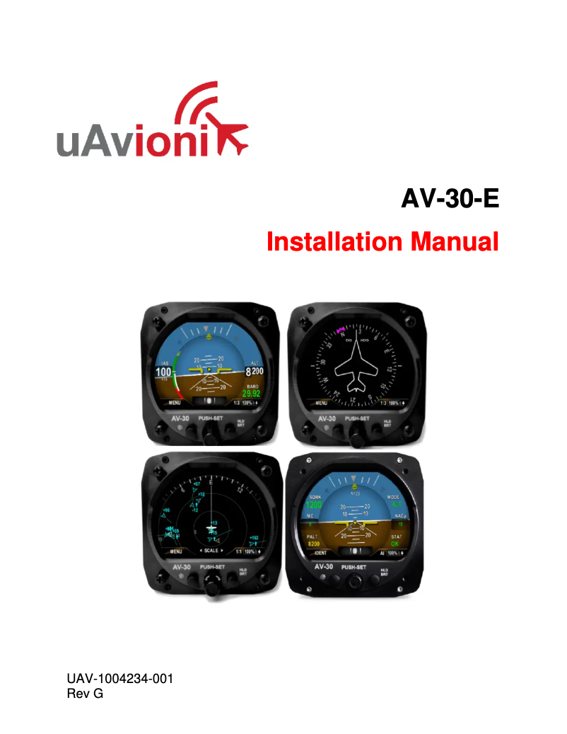 Page 1 de la notice Manuel utilisateur uAvionix AV-30-E
