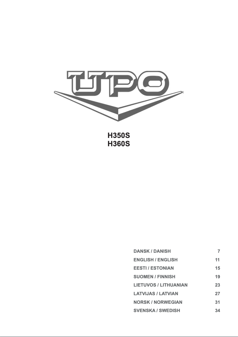 Image de la première page du manuel de l'appareil H350S