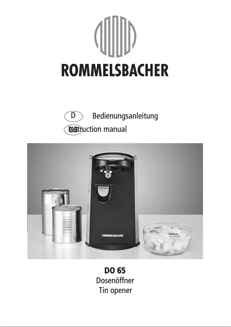 Page 1 de la notice Manuel utilisateur Rommelsbacher DO 65