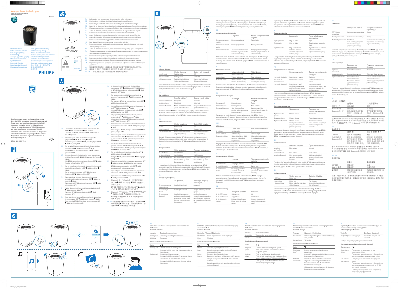 Page 1 de la notice Manuel utilisateur Philips BT100