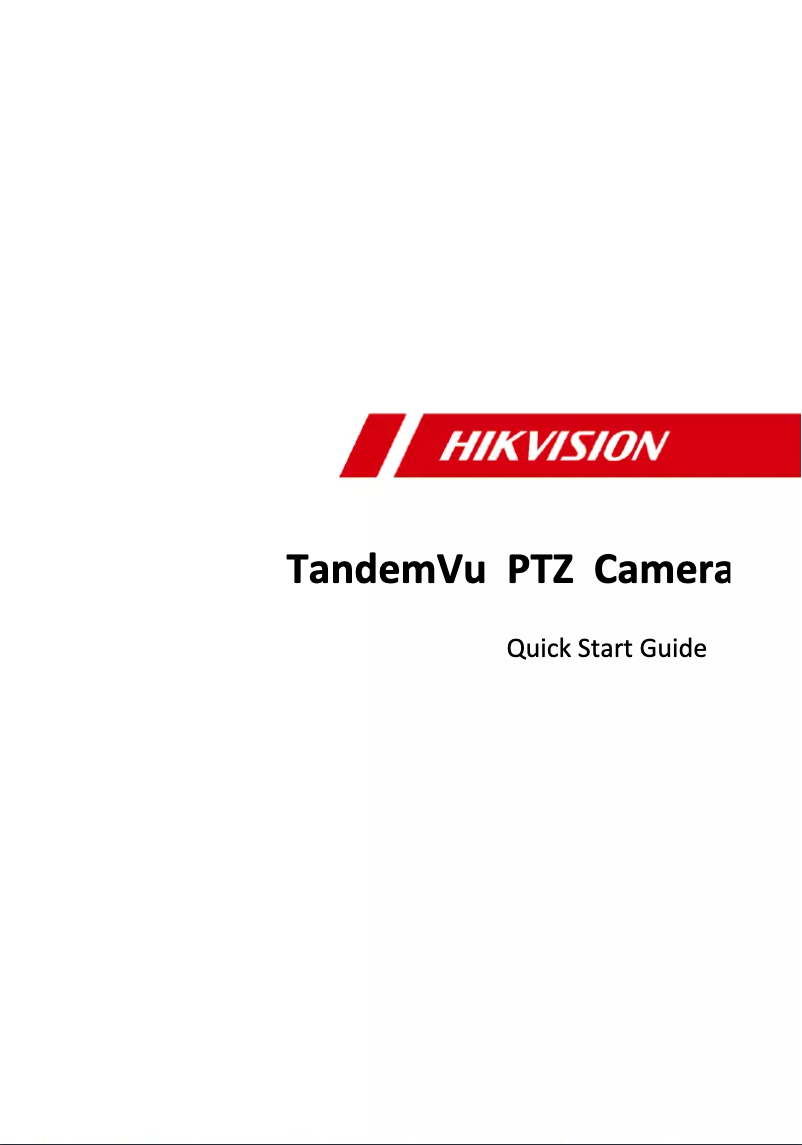 Page 1 de la notice Guide de démarrage rapide Hikvision TandemVu DS-2SE4C215MWG-E