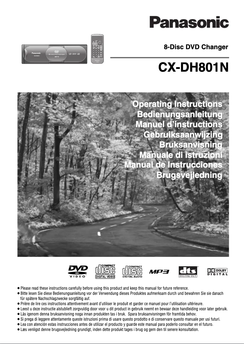 Page 1 de la notice Manuel utilisateur Panasonic CX-DH801N