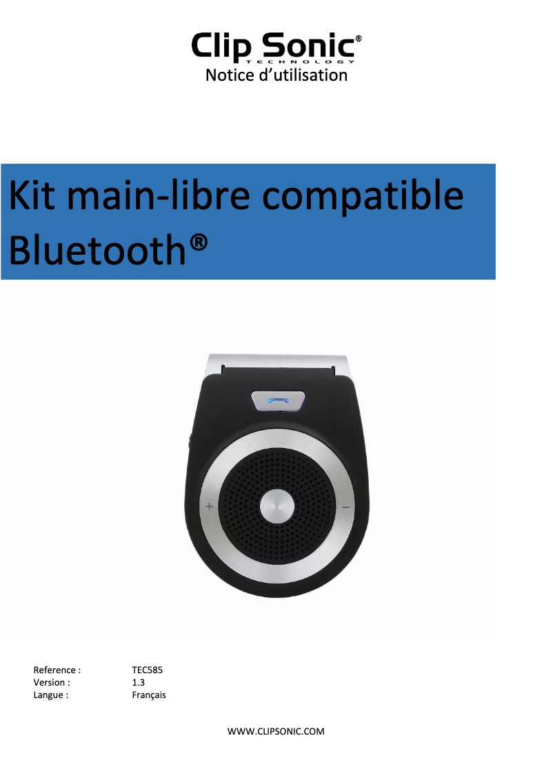 Imagen de la primera página del manual del dispositivo TEC585