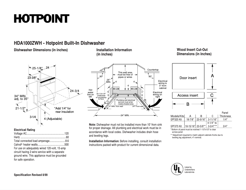Imagen de la primera página del manual del dispositivo HDA1000ZWH
