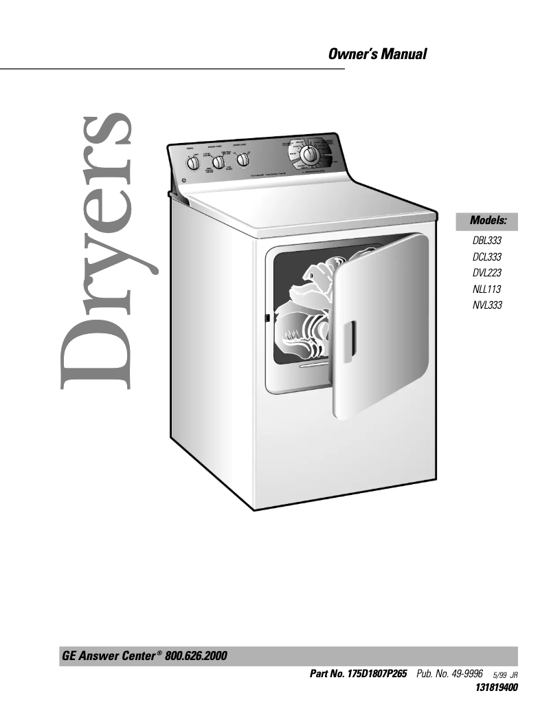 Page 1 of the manual Use and Maintenance Manual Hotpoint NVL333EYWW