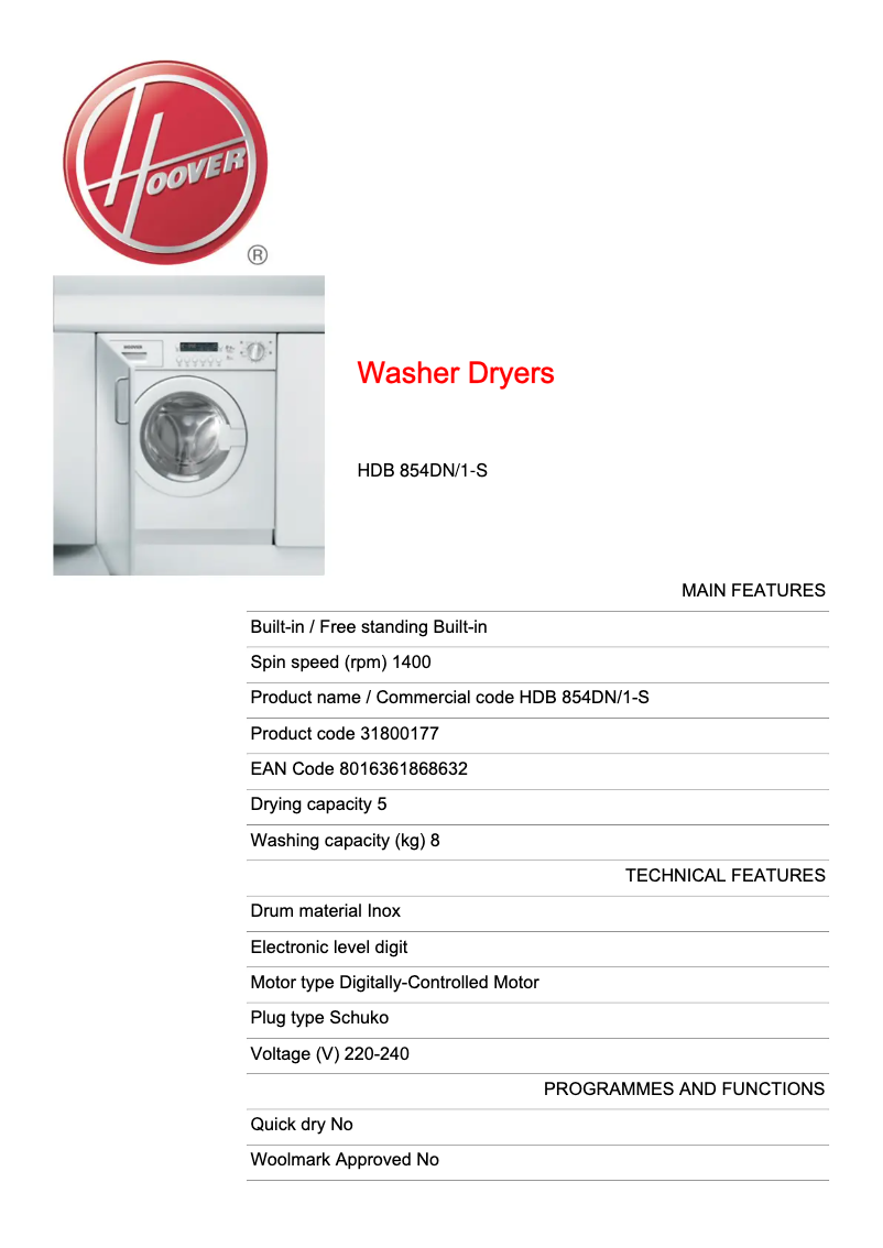 Image de la première page du manuel de l'appareil HDB 854DN/1-S