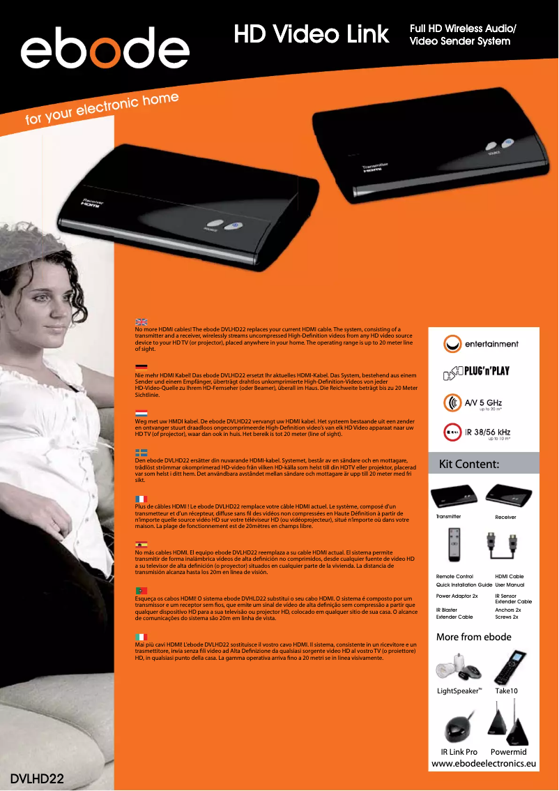 Page 1 de la notice Manuel utilisateur ebode HD Video link