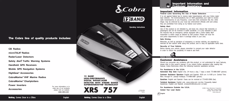 Image de la première page du manuel de l'appareil XRS 757